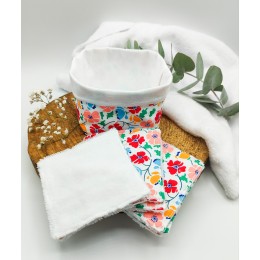 Lingettes démaquillantes avec panier assorti fleurs des champs