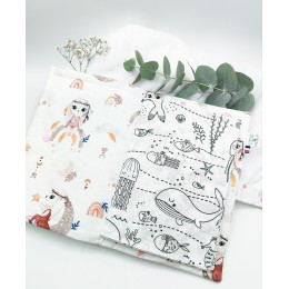 Cahier de coloriage lavable motif lapine sur la lune